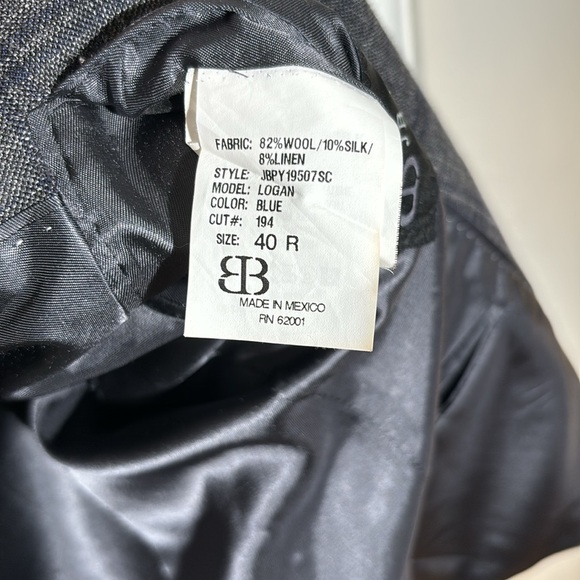 JB Britches Grey & Navy plaid Sport Coat 40R - Picture 4 of 6